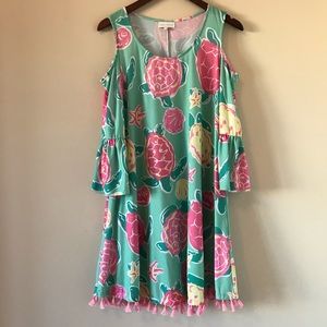 Simply Southern Dress Sea Turtles Tassel Hem
